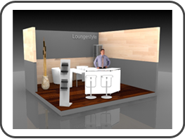 Lounge Messestand Aircraft Interiors Hamburg